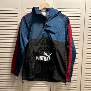 Unisex PUMA Windbreaker Jacket Small NEW Navy Black Red